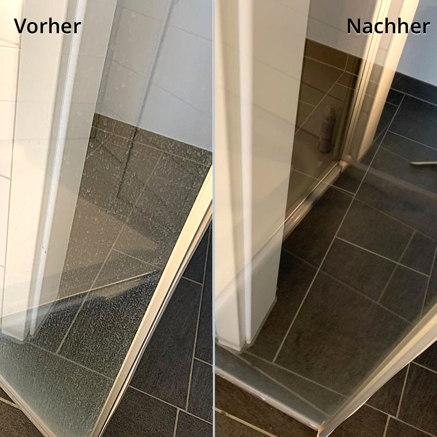 Saubere Duschwände dank dem Allesreiniger von WunderRein